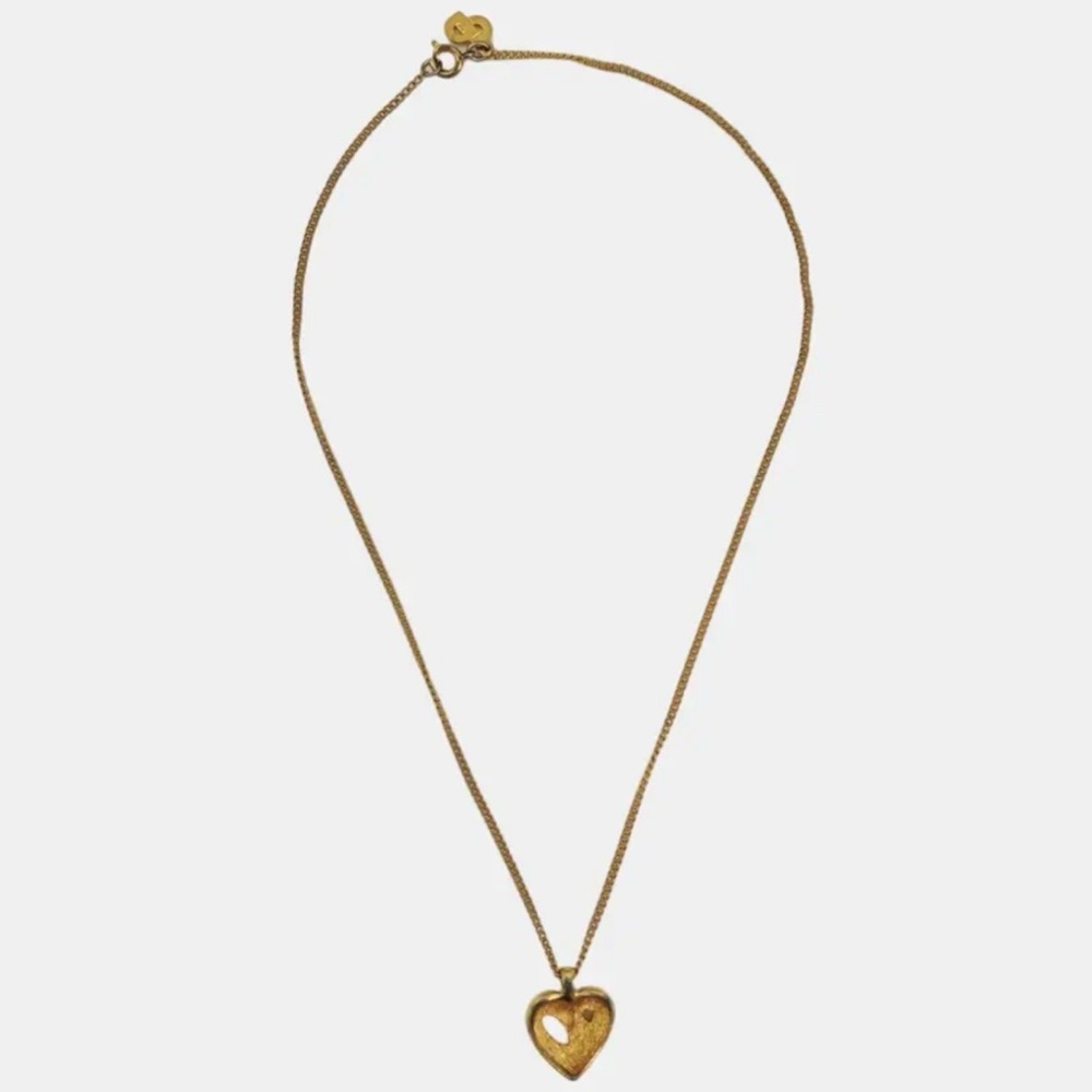 Christian Dior (Quiet Luxury) Vintage Gold Heart Necklace; Stunning Piece! - Picture 2 of 14